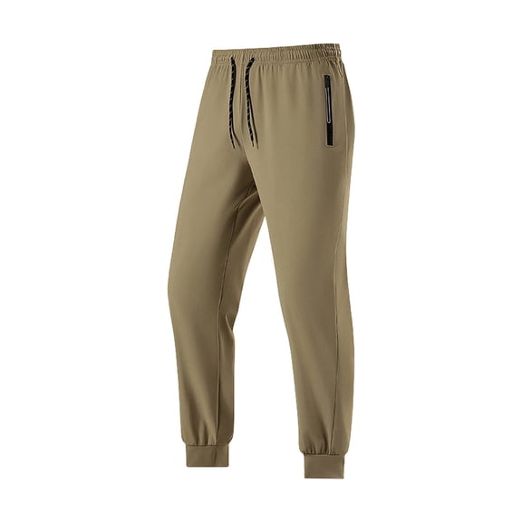 Jogger Pants for Men Lightweight Tapered Athletic Trousers with Zipper Pockets Cuffed Hem Drawstring Elastic Waist Travel Pant for Running Gym