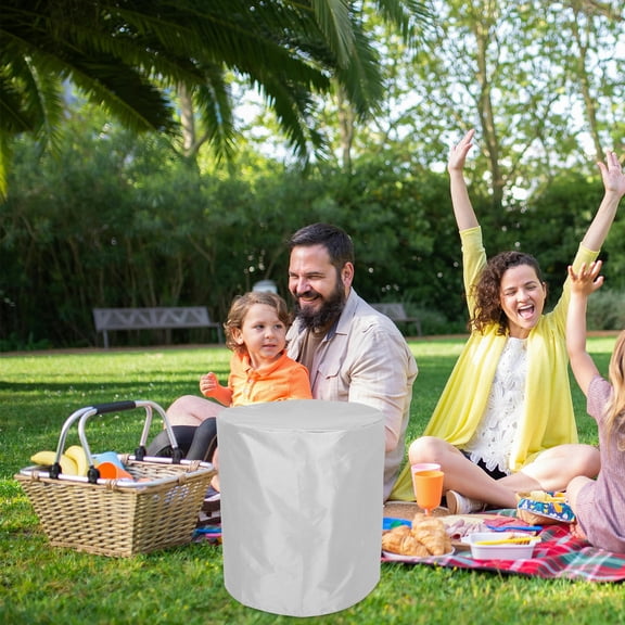 IBASETOY Outdoor Cooler Cover Gray Weatherproof Fit for Small Round Patio Furniture