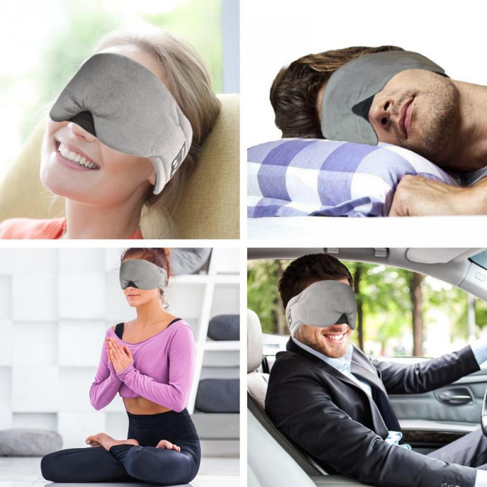 Noise Cancelling Sleeping Cover With Adjustable Strap Sleep Headphones Bluetooth 5.0 Eye Mask for Unisex