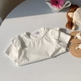 thumbnail image 2 of Eltusu Girls Cotton T-Shirts, Solid Color Soft Crewneck Short Sleeve Summer Kids Tee White Size 12-18 Months, 2 of 4