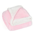 thumbnail image 3 of Catalonia Sherpa Throw Blanket, Super Soft Comfy Micro Fleece Couch Blanket, Reversible Bed Throw TV Blanket, Comfort Caring Gift, Pink, 50" x 60", 3 of 8