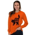 thumbnail image 5 of Vintage Halloween Scaredy Cat Cute Women's Long Sleeve T Shirt Brisco Brands M, 5 of 6
