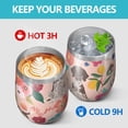 thumbnail image 4 of 12oz Stemless Wine Tumblers Dogs with Pioneer Flower Vacuum Insulated Stainless Steel Travel Tumbler Cups Mug with Lid and Straw for Champaign,Cocktail,Beer with Cleaning Brush, 4 of 5
