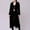 Black, variant on Women's Fashionable Casual Solid Color Long-sleeved Velvet Trench Coat Black L