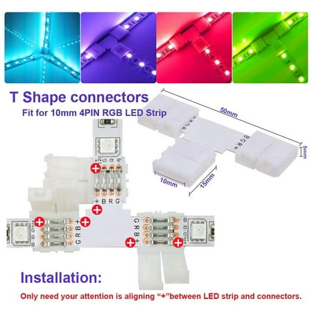 

16.4FT(5M) 4-Pin RGB LED Strip Extension Cable LED Strips Connectors Kits for 5050 Flexible RGB LED Strip Light