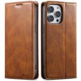 thumbnail image 2 of Mantto PU Leather Wallet Case for iPhone 16 Pro Max with Credit Card Slots, Kickstand Magnetic Closure Flip Folio Cover, TPU Shockproof Anti-Scratches Case for iPhone 16 Pro Max, Brown, 2 of 11