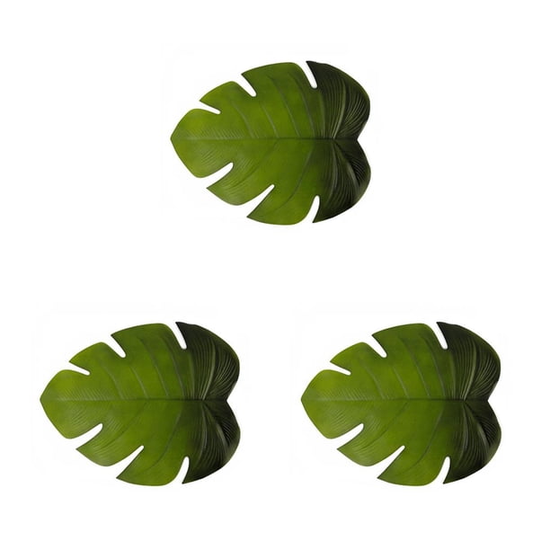 Inteprter Hoja de mantel Elenxs con forma de hoja verde, alfombrilla aislante de EVA, alfombrilla de palma Tropical de simulación, alfombrilla de cocina Type5 NO5 Inteprter CBP083963