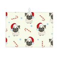 thumbnail image 1 of Fotbe Christmas Pug Dog Alfombrilla de Secado para Cocina con Estampado, 18x24 Pulgadas, 1 of 7