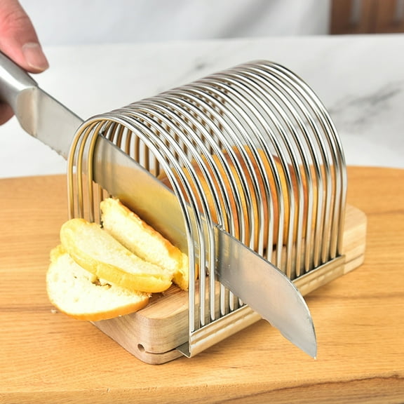 Bxaolu Bread Slicer for Homemade Bread - Stainless Steel Bread Cutter, Slicing Guide - Bread Loaf Slicer for Sourdough, Cakes, Bagels, Loaves - Kitchen Baking Tool & Gift