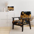 thumbnail image 2 of Designart "Golden Buttercups Yellow and Grey in Black and White III" Yellow Floral Upholstered Accent Chair - Traditional Arm Chair For Living Room, 2 of 5