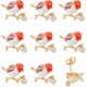 thumbnail image 1 of 1 caja de 10 pendientes de pájaro chapados en oro de 18 quilates con circonita cúbica, con forma de animal volador, con aro colgante y 10 tuercas para pendientes., 1 of 5