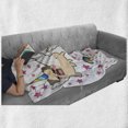 thumbnail image 6 of Unicorn Cat Soft Flannel Fleece Throw Blanket, Comic Pop Art Style Fiction Animals Funny Faces Rainbow Horns Stars, Cozy Plush for Indoor and Outdoor Use, 70" x 90", Multicolor, by Ambesonne, 6 of 6
