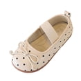 thumbnail image 2 of Horivan Vintage Polka Dot Flats for Toddlers Elastic Strap Bowknot Casual Shoes Lightweight Soft Sole Playtime Dress Up Everyday Wear Available in Size 21-30, 2 of 9
