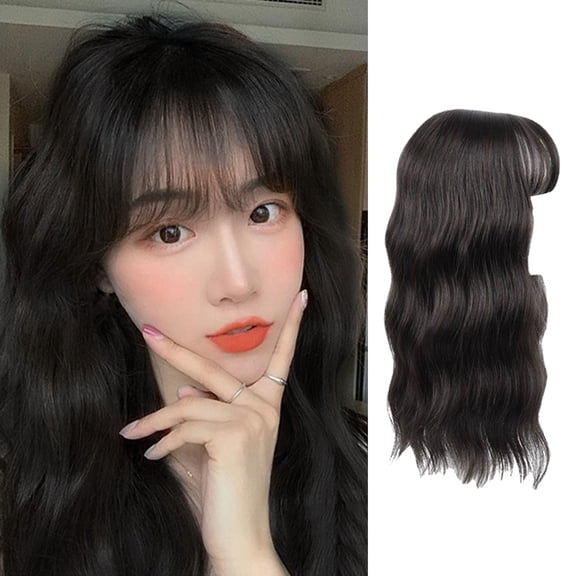Long Wavy Wool Curl Hair Topper for Women Natural Looking White Coverage Extension Piece