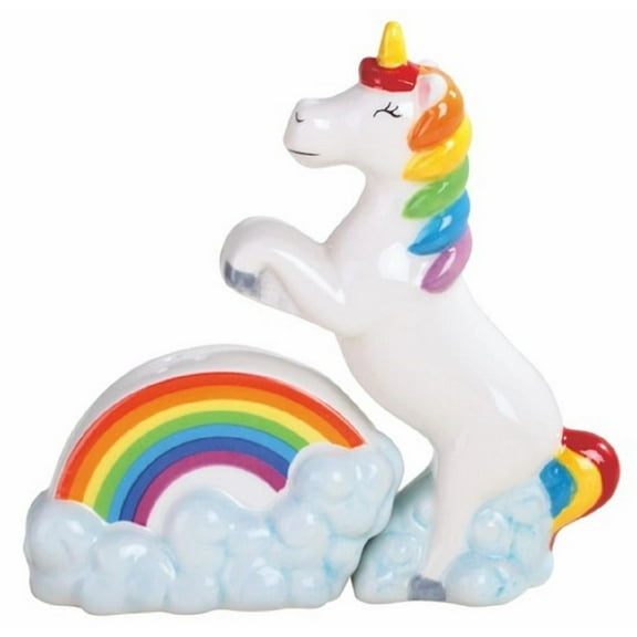 FC Design 2-Piece Rainbow Unicorn Salt and Pepper Shaker Set 5"H