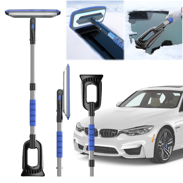 Removedor Nieve Retráctil 3 en 1 Antideslizante para Raspador Ventana Parabrisas Coche