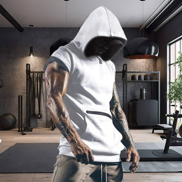 WILLBEST Sudaderas De Hombre Camisetas Deportivas para Hombre Moda De Verano Deportes De Ocio Color Sólido con Capucha Chaleco sin Mangas Top XGrande