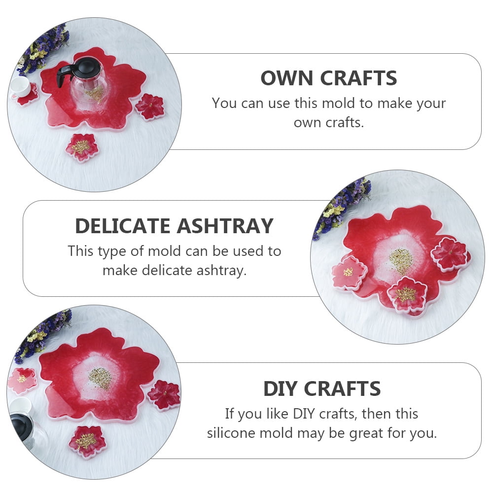 WRISTBIQUE 2 Pcs Resin Bowl Mold for Home Decoration and present Giving Transparent Flower Shape Mould