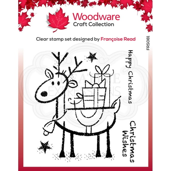 Woodware Clear Singles Rudolph Pressies 4 in x 6 in Stamp