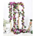 thumbnail image 2 of Nvzi 8 Pack 65 FT Flower Garland Decorations Plastic Artificial Flowers for Wedding Decoration Purple, 2 of 5