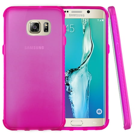 Samsung Galaxy S6 Edge Plus Case, [Hot Pink] Slim & Flexible Anti-shock Crystal Silicone Protective TPU Gel Skin Case
