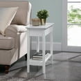 thumbnail image 4 of Flip Top Narrow End Table with Storage, Narrow Side Tables for Small Spaces, Slim End Table with Storage Shelf, Sofa Table for Bedroom, Living Room, Set of 2 - White, 4 of 8
