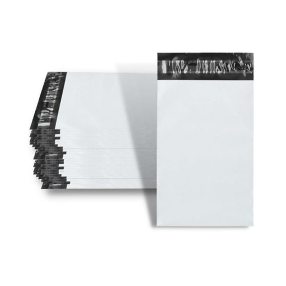 SJPACK 12x15.5-inch Poly Mailers Envelopes Shipping Bags, 2.5 Mil White Pouches Self-Sealing Postal Bags(100 Bags)