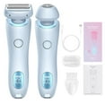 AOJA Women Electric Epilator Dual Head USB Rechargeable Waterproof Face