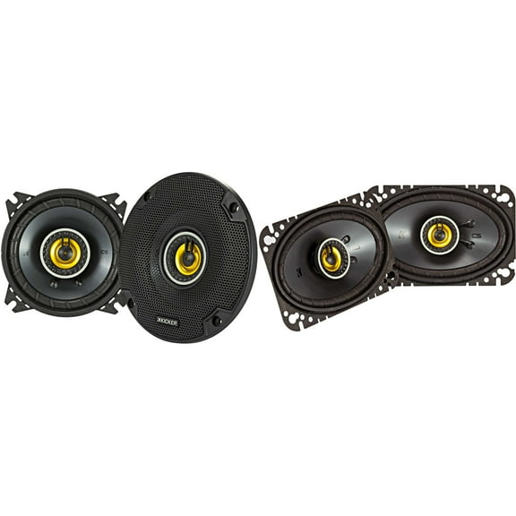 Kicker 46CSC464 CS-Series CSC46 4x6-Inch (100x160mm) Coaxial Speakers w/ 46CSC44 4" Coaxial Bundle