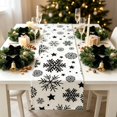 thumbnail image 2 of Hvmvliv 12x71 Inch Christmas Linen Table Banner with Festive Holiday Patterns for Dining Table Home Party Table Runners Decoration Multicolor, 2 of 6