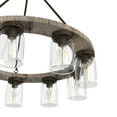 thumbnail image 4 of Hunter - Devon Park 9-light Onyx Bengal, Large Chandelier, Dimmable, Rustic Style, Wagon Wheel Shaped, for Bedrooms, Dining, Living Rooms - 19245, 4 of 9