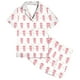 thumbnail image 2 of Odeerbi 2-12 Años Niños Niñas Pijamas de Verano de Satén Con Solapa de Muesca Camisas de Manga Corta Pantalones Cortos Conjunto de Pijama de Seda Con Estampado Suave, 2 of 5