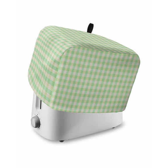 Sage Green Toaster Cover 4 Slice, Large Kitchen Appliance Covers, Grid Checkered Plaid Gingham Lattice Trellis Toaster Oven Cover with Loop, Bread Machine Cover Polyester Dust Cover Protection