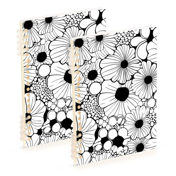 joogoo Spiral Journal Notebook Bloom Flower College Ruled Notebooks 8.3" x 5.7" 2 PCs