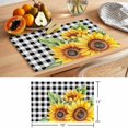 thumbnail image 6 of Rustic Sunflower Placemats Set of 6, Country Floral Pastoral Black Buffalo Plaid Non-Slip Place Mats Washable Table Mats for Kitchen Dining Table Decorations Indoor/Outdoor, 6 of 9