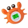 Bath Thermometer with Room Temperature Tri-color Backlit Display Fahrenheit and Celsius Lovely Crab Shape Bath Toy Bathtub Safety Temperature Thermometer