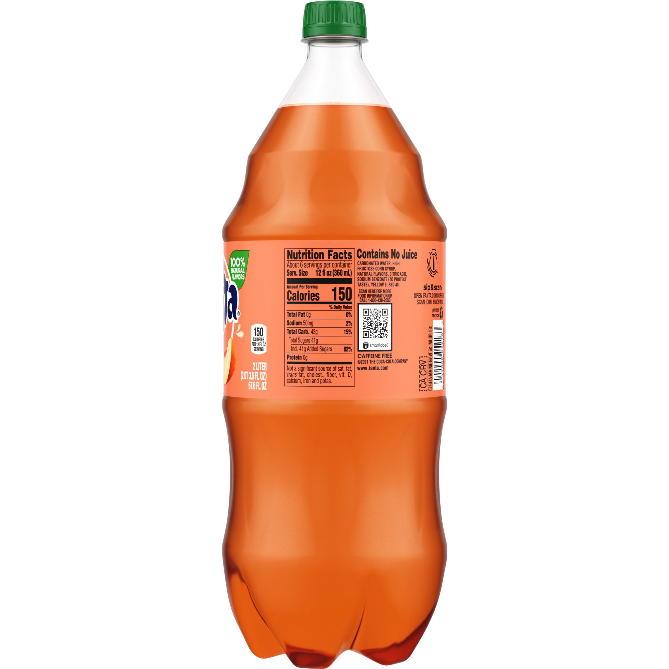 Fanta Peach Soda Pop, 2 Liter Bottle