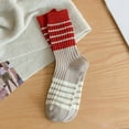 thumbnail image 4 of GZWYHT Crew Socks,Knee High Stockings Red Socks Women Autumn And Winter Cotton Thick Line Socks Striped All Warm Pile Stockings Dress Socks,Slouch Socks,Cotton Socks A, 4 of 4