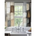 thumbnail image 2 of Gray Brown Sheer Curtains 63 Inch Length 2 Panels Set, Abstract Oil Painting Color Blocks Voile Window Treatment Rod Pocket Curtains Sheers Drapes for Bedroom/Living Room/Kitchen 52x"63"x2, 2 of 7
