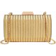 thumbnail image 1 of Bolso de mano de metal con patrón de celosía para mujer, bolso de mano de noche geométrico, Y-gold Feliz Sencillez, 1 of 5