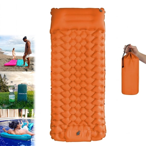 Lounge Mat, Thick Memory Foam Sleeping Pad for Camping, Self Inflating Travel Air Mattress, Lightweight Portable Car Tent Bed for Outdoor Backpacking