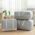 thumbnail image 5 of LNGOOR Washable Finishing Bag, Thick Cotton Linen Quilt Storage Bag Quilt Bag, Medium, Blue Stripes 1PCS, 5 of 7