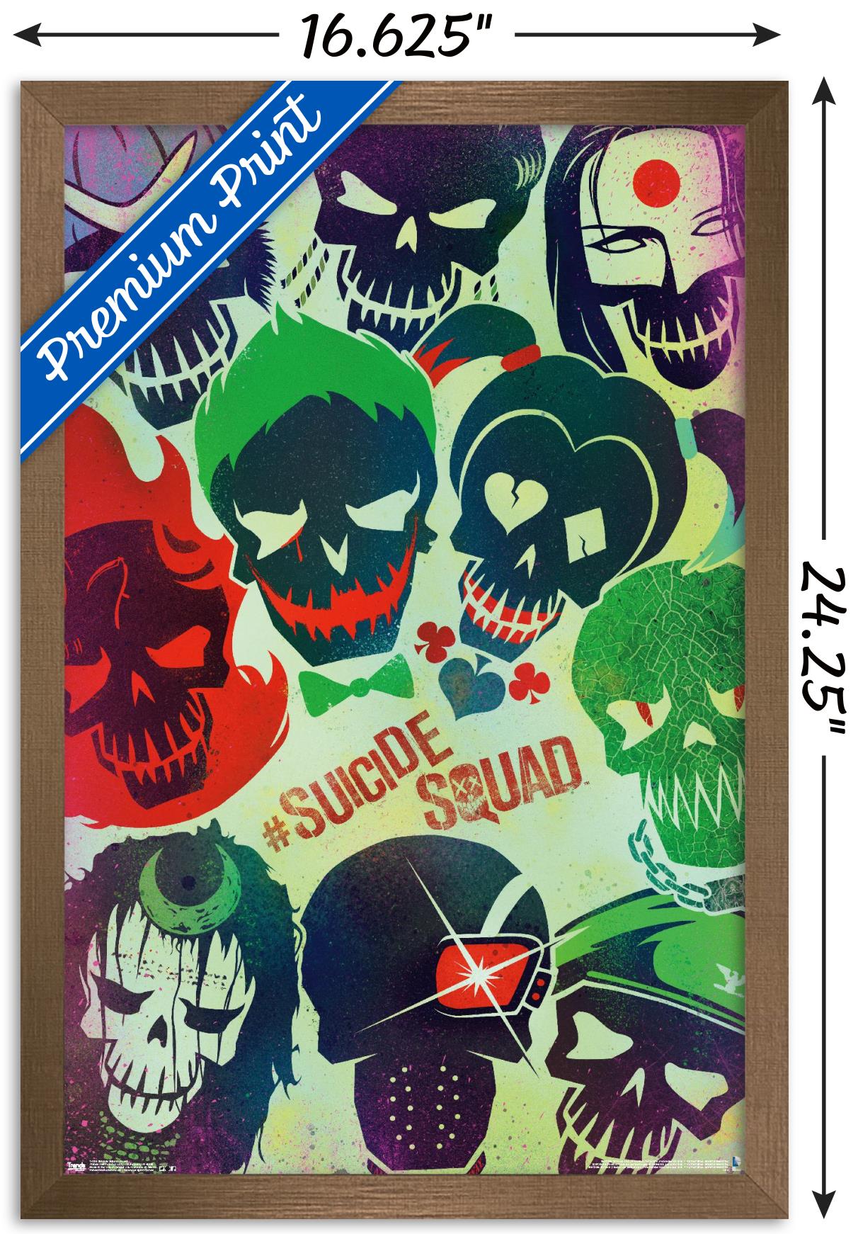 DC Comics Movie - Suicide Squad - Faces Wall Poster, 14.725" x 22.375", Framed