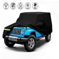 thumbnail image 1 of (black-2-door)All-Weather Protective Car Cover compatible Jeep Models 1987-2019, UV Resistant, Black/Silver Auto Accessory, 1 of 5
