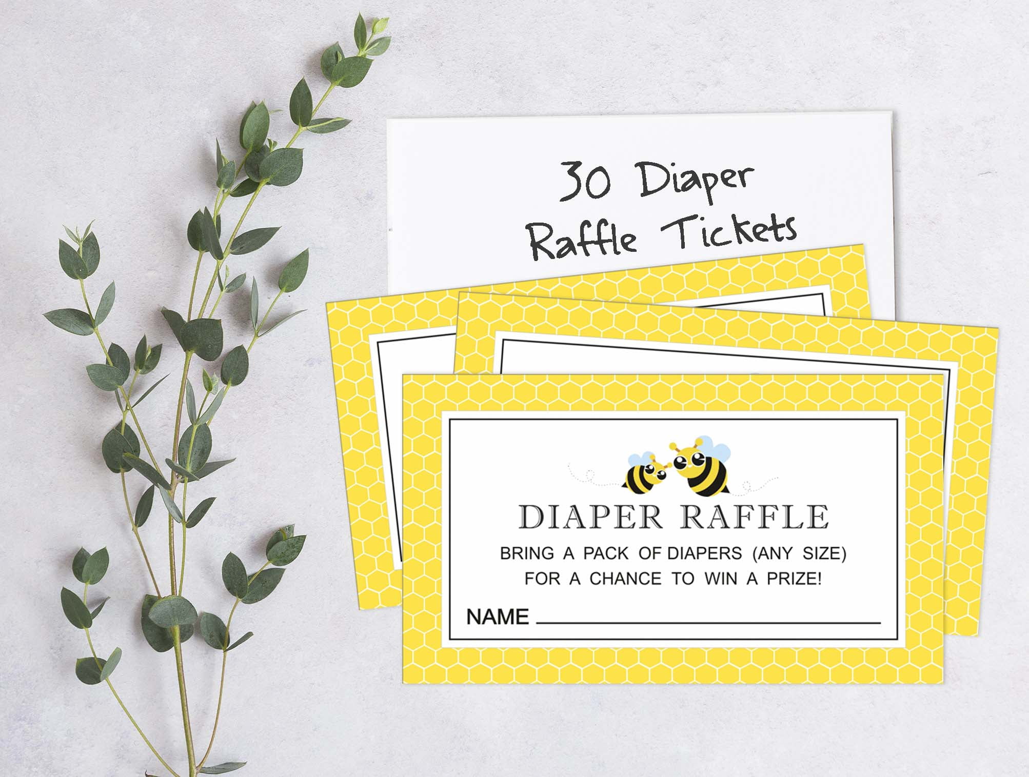 Inkdotpot 30Baby ShowerDiaper Raffle Ticket Lottery Insert Cards Supplies Games For Baby Shower Party Gender Neutral Bring A Pack Of Diapers To Win Favors Gifts And Prizes