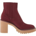 thumbnail image 6 of Dolce Vita Caster H2O Maroon Suede Pull On Chunky Block Heel Fashion Ankle Boots (Maroon Suede, 10), 6 of 9