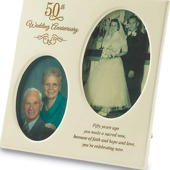 Fashion 50Th Anniversary Double Photo Frame (9 X 4) Made In China gm14927