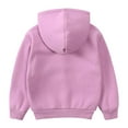 thumbnail image 2 of Cute Hoodies for Kids Winter Jackets Hooded Zip Up Soild Color Print Boys Sweatshirt Girls Coats with Pockets(90 12-24 Months,Light Purple), 2 of 3