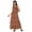 Brown, variant on Sleepwear, Sleeveless Long Nightdress, Printed Square Neck Nightgown Maxi