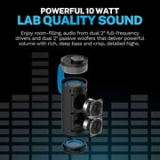 JLab GO Party Speaker - Black; Bluetooth Portable Speaker with RGB Lighting, 10W